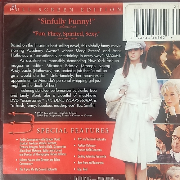 The Devil Wears Prada, Meryl Streep, DVD, Factory Sealed, Mint Condition - Picture 4 of 8